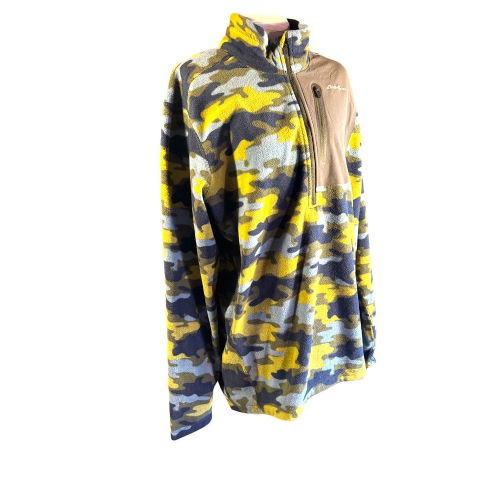 Eddie Baur 3/4 Zip Fleece Camouflage Shirt Men Size TL - Picture 2 of 8